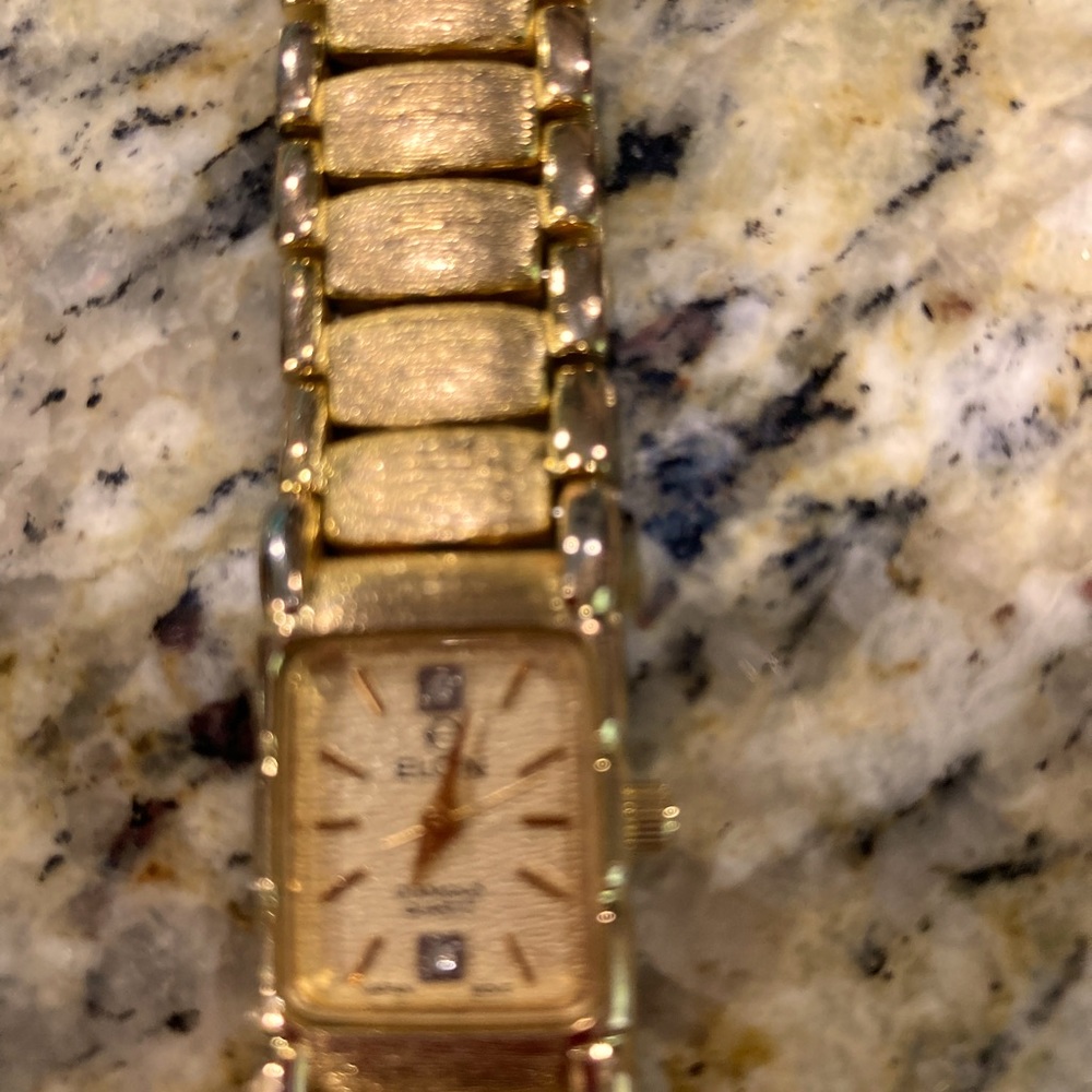 Watch - Women’s Elgin watch, gold link bracelet band